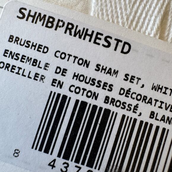 Parachute Brushed Cotton Standard Shams Set in White Made in Portugal NEW - Picture 4 of 7